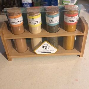 Brand new spice rack with spices